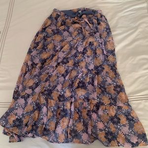 Aerie Floral Tiered Maxi Skirt